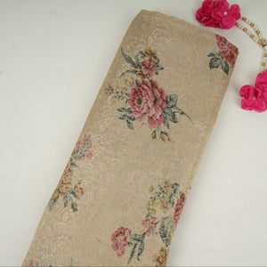 Ivory floral Jacquard Tissue Fabric MTF-31793 - TradeUNO