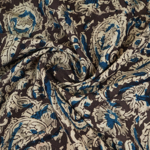Dark Green Kalamkari Print Cotton Fabric MFR-29843 - TradeUNO