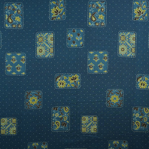 Blue Block Print Cotton Fabric MFR-29836 - TradeUNO