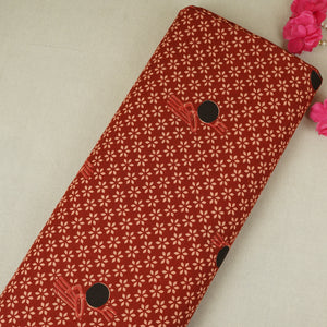 Red Floral Print Cotton Fabric MFR-29838 - TradeUNO