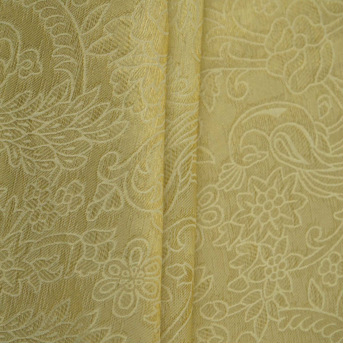 Golden floral jaal Tenchui Silk Fabric MTI-31647