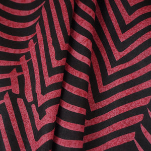 Pink & Black Abstract Print Cotton Fabric MFR-29850 - TradeUNO