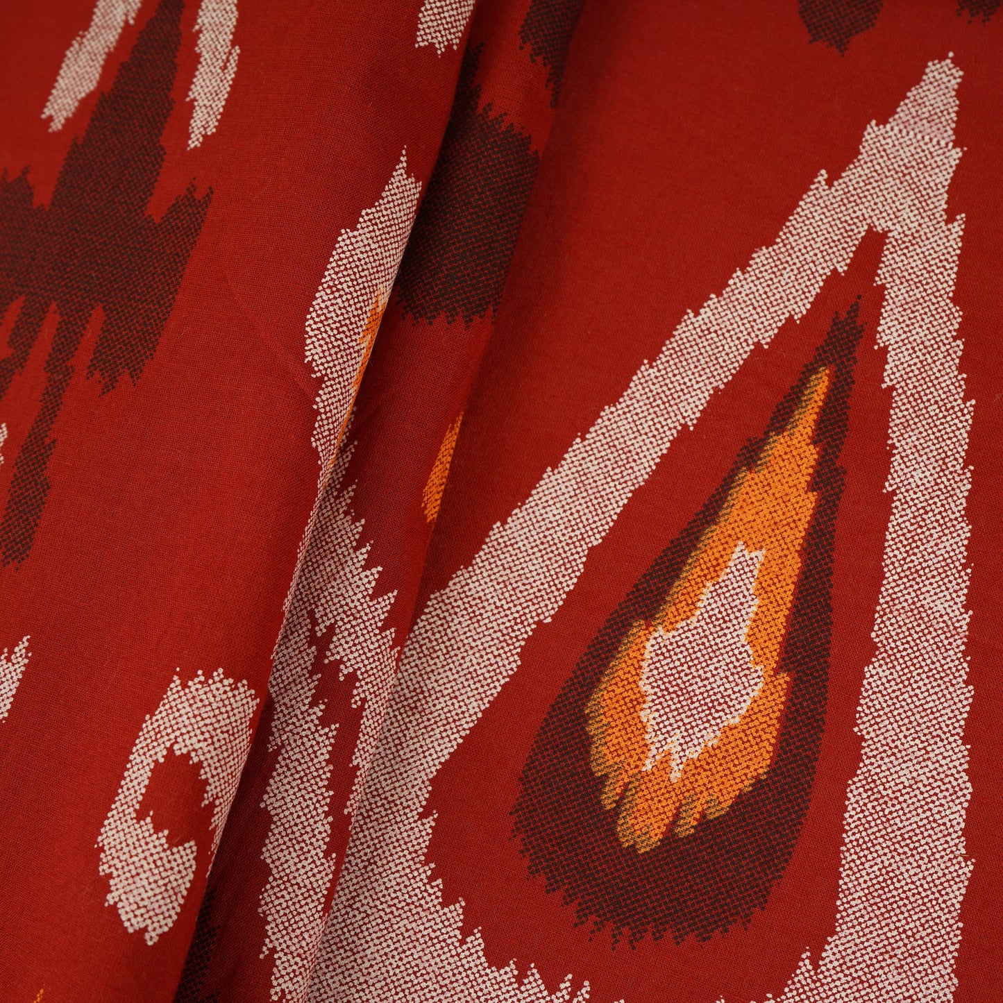 Red Ikkat Print Cotton Fabric MFR-29856