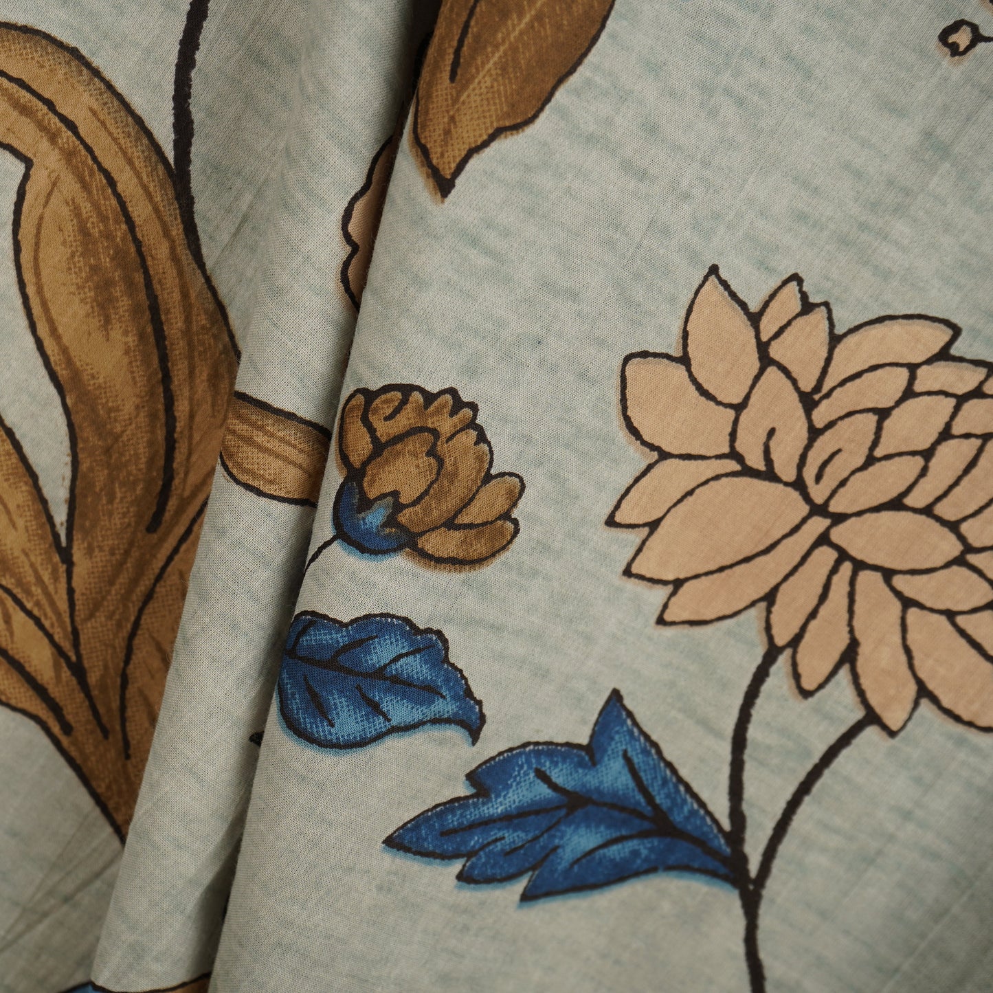 Light Grey with Multicolor Floral Print Cotton Fabric MFR-29880