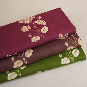 Deep Purple & White Floral Print Cotton Fabric MFR-29859 - TradeUNO