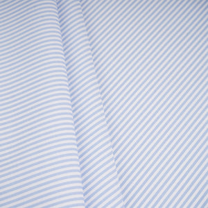 Light Blue & White Stripes Print Poplin Fabric MFM-30138 - TradeUNO