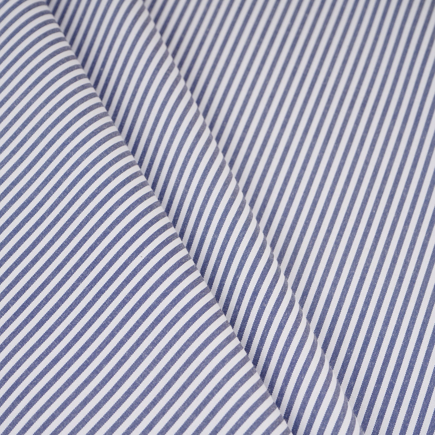 Navy Blue & White Stripes Print Poplin Fabric MFM-30137