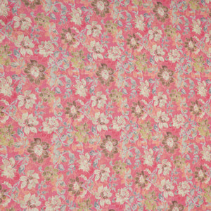 Pink Shimmer floral print 60s Cotton Fabric PI-31883 - TradeUNO