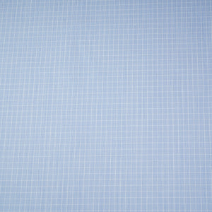 Sky Blue & White Check Print Poplin Fabric MFM-30123 - TradeUNO
