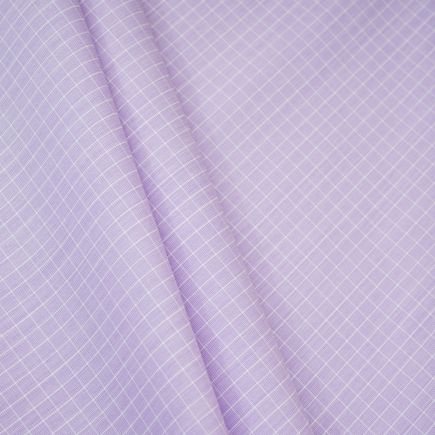 Lavender & White Check Print Poplin Fabric MFM-30122