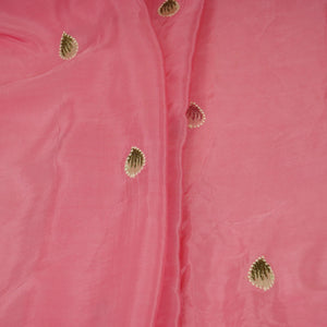Pink Cutwork embroidery Crepe Fabric VFS-31651 - TradeUNO