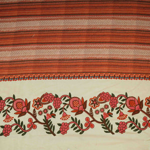 White with Multicolor thread embroidery Linen Fabric SFG-31989 - TradeUNO