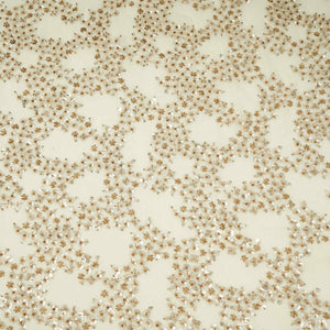 White Cutdana sequence embroidery Georgette Fabric TFS-31839 - TradeUNO