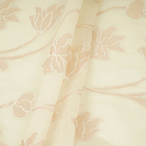 Off white Applique Work Chanderi Fabric CTF-31380 - TradeUNO