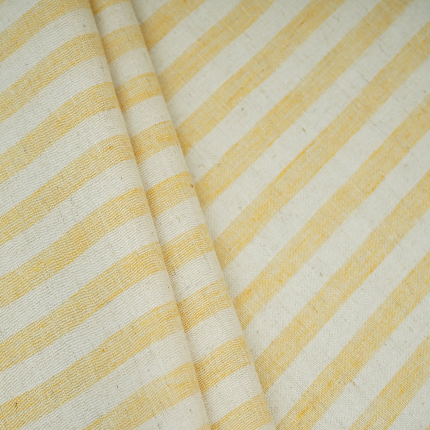 Yellow & White Stripes Linen Fabric RS-30234