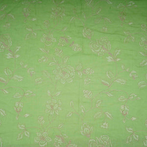 Green floral embroidery Pure Linen Fabric GPF-32067 - TradeUNO