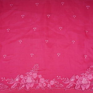 Rani Pink thread embroidery Pure 27gm Organza Fabric GPF-32071 - TradeUNO