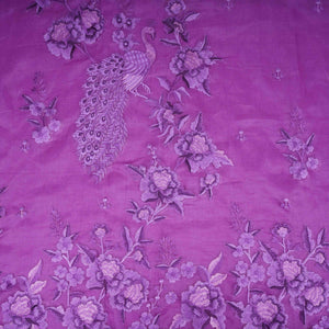 Purple Border floral embroidery Pure 27gm Organza Fabric GPF-32069 - TradeUNO