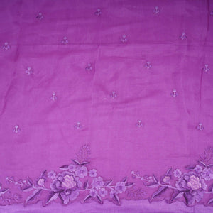 Purple thread embroidery Pure 27gm Organza Fabric GPF-32072 - TradeUNO