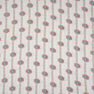 Cream Abstract Print Cotton Linen Fabric GTS-30285 - TradeUNO