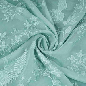 Sky Blue Parsi thread embroidery Organza Fabric GPF-32099 - TradeUNO