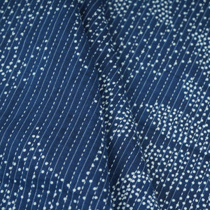 Blue Bandhani with Kantha Print Cotton Fabric OG-30299 - TradeUNO