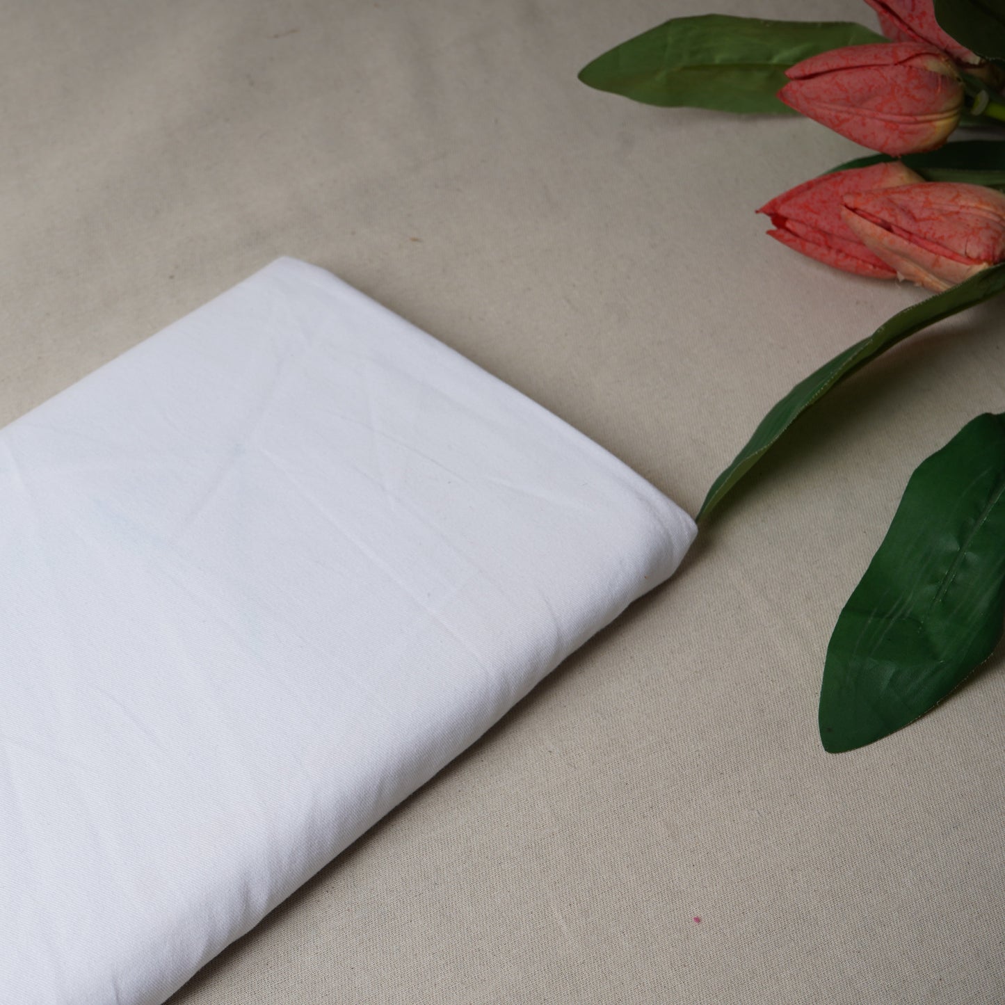 White Solid Lycra Twill Fabric 8311