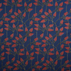 Blue Floral Print Cotton Fabric OG-30327 - TradeUNO