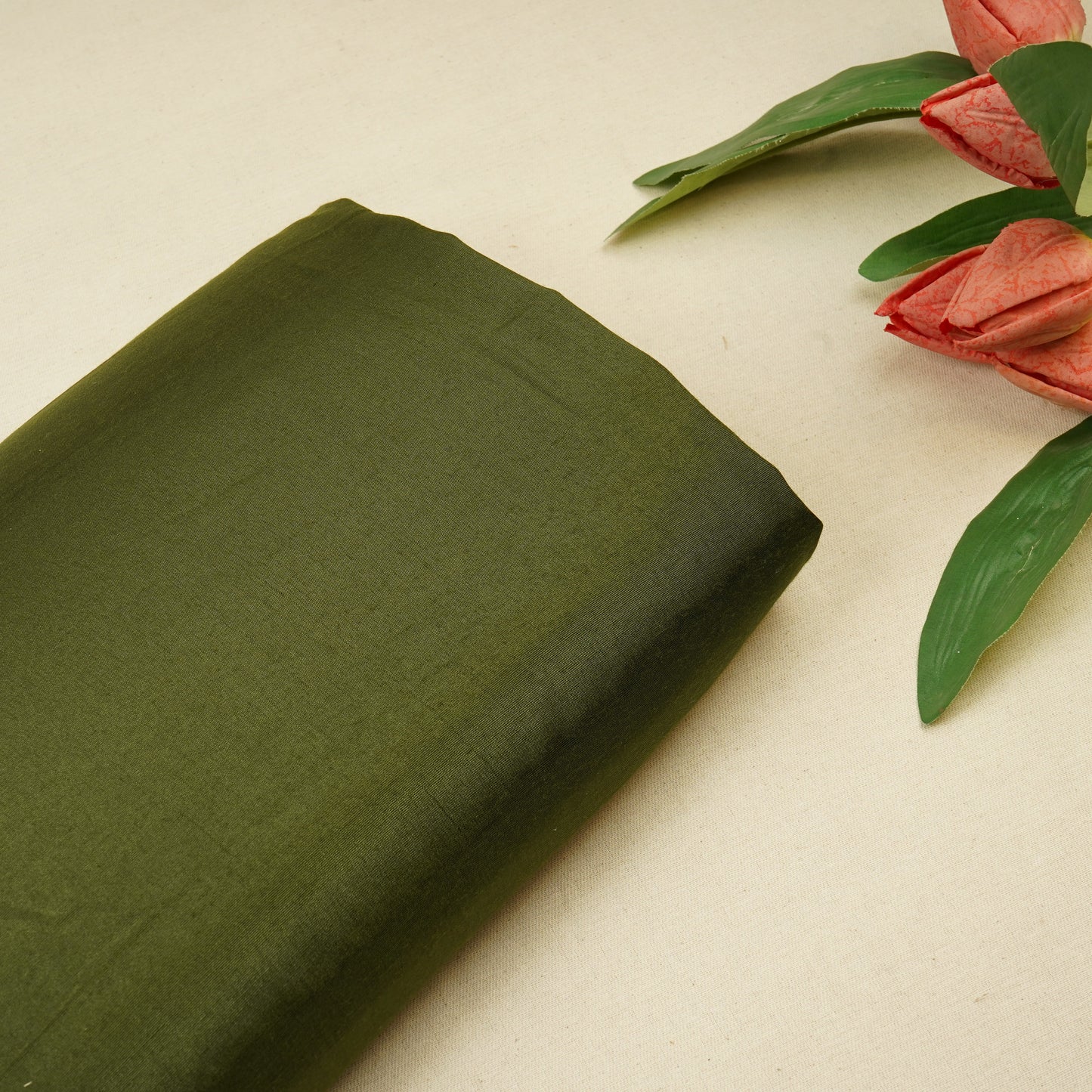 Olive Green Santoon Fabric 7086