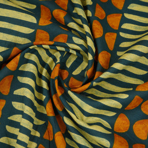 Blue Abstract Print Cotton Fabric OG-30421 - TradeUNO