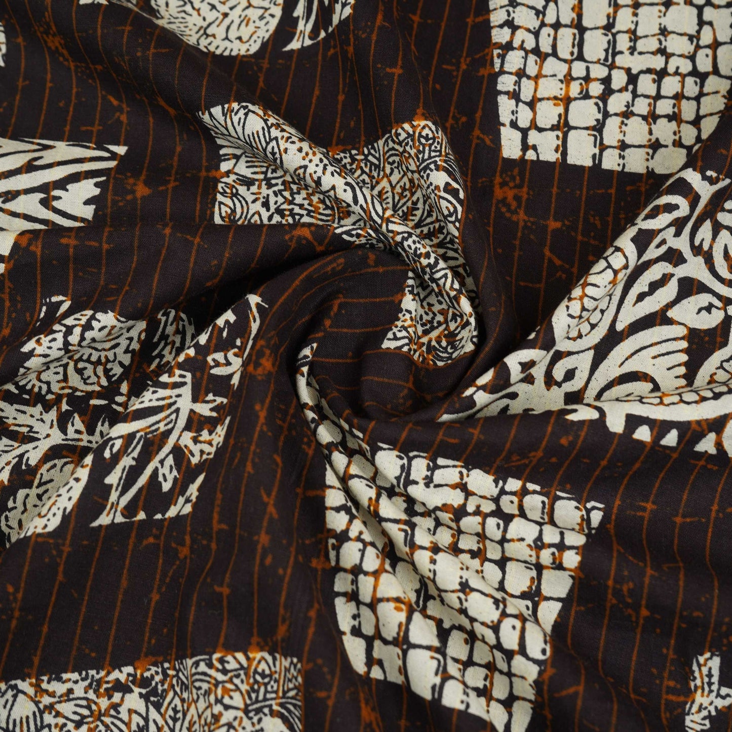 Black & White Batik Print Cotton Fabric OG-30318