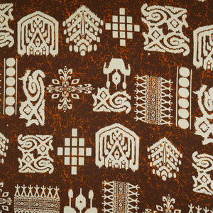 Brown & White Batik Print Cotton Fabric OG-30321 - TradeUNO