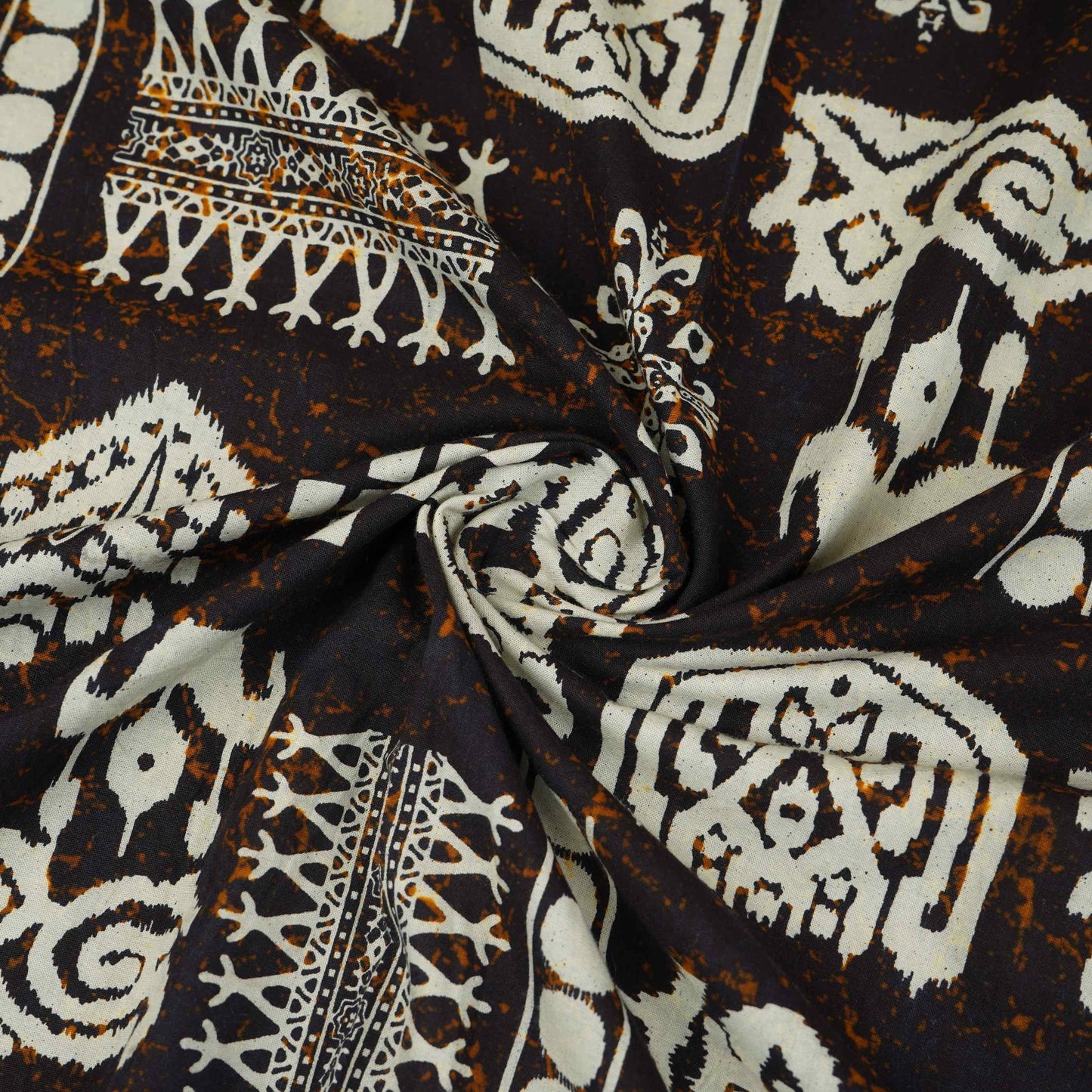 Black & White Batik Print Cotton Fabric OG-30317