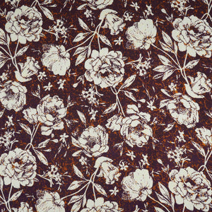 Purple & White Floral Print Cotton Fabric OG-30315 - TradeUNO