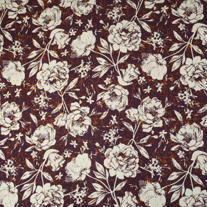 Purple & White Floral Print Cotton Fabric OG-30315 - TradeUNO