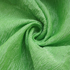 Green Solid Crushed Tissue Fabric