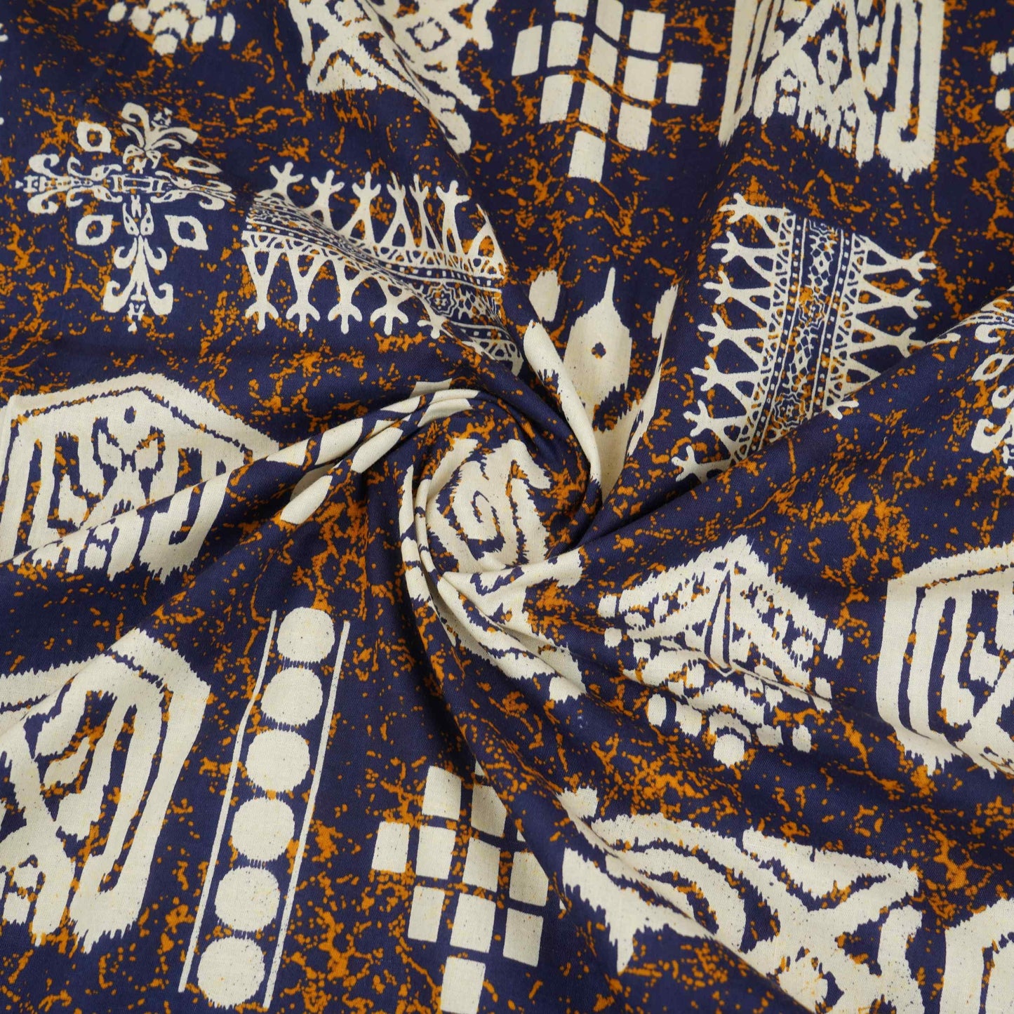Blue & White Batik Print Cotton Fabric OG-30319