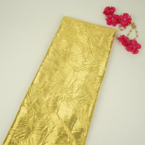 Dark Gold Zari Crush Fabric VCL-32268 - TradeUNO