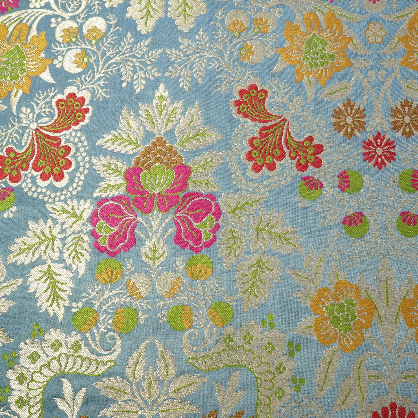 Grey Khinkhwab Brocade Fabric 21923
