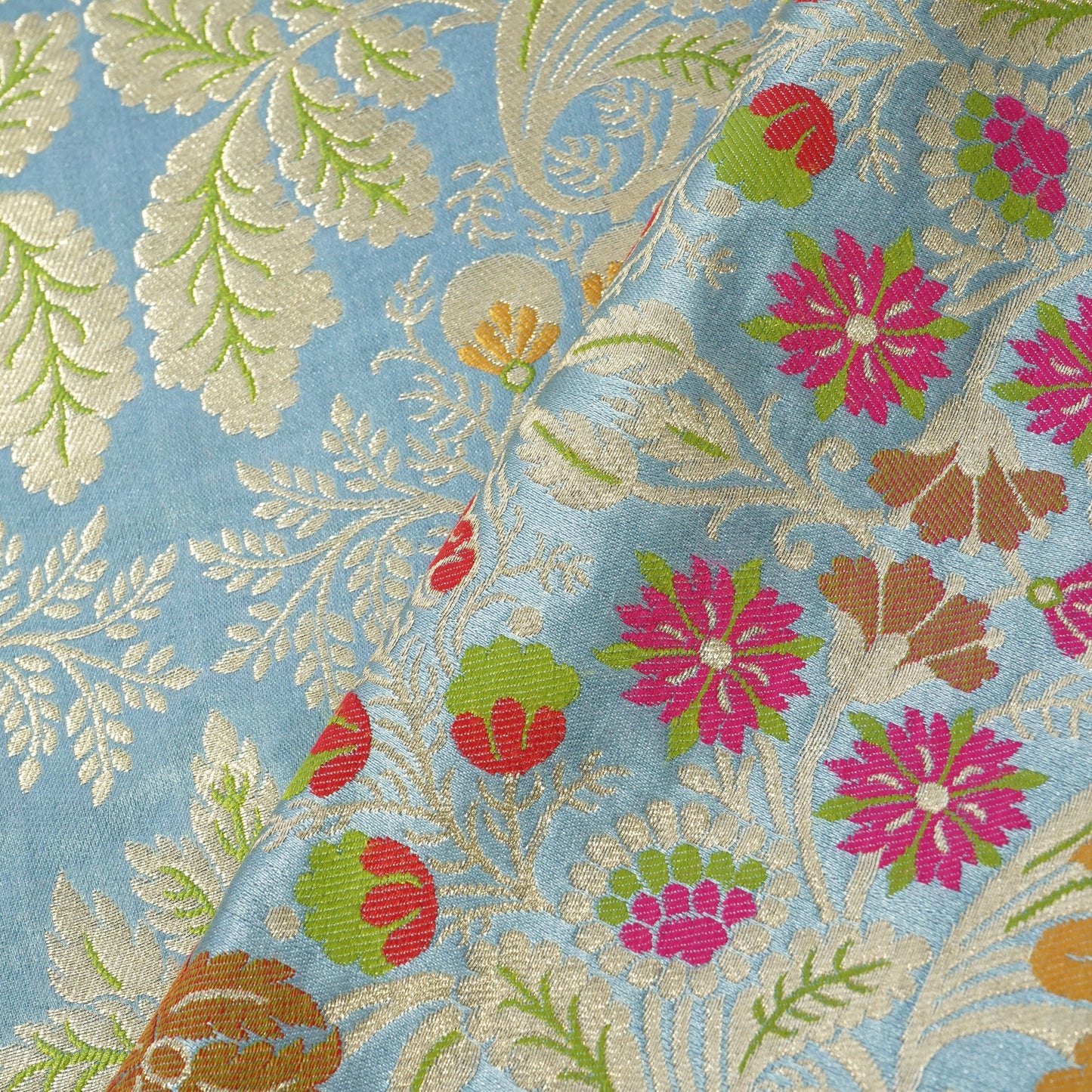 Grey Khinkhwab Brocade Fabric 21923