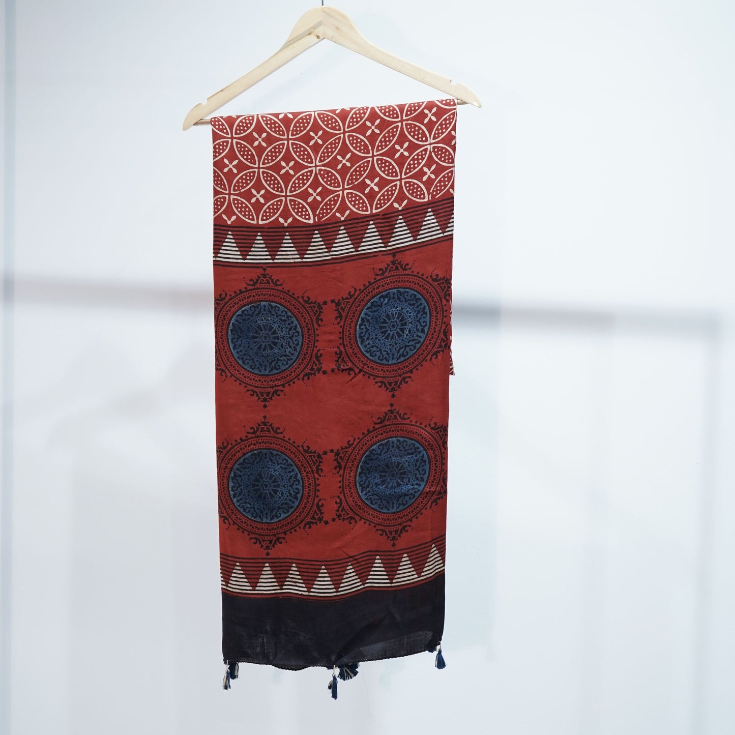 Red Ajrakh print Modal Silk Kaftan EEG-31609