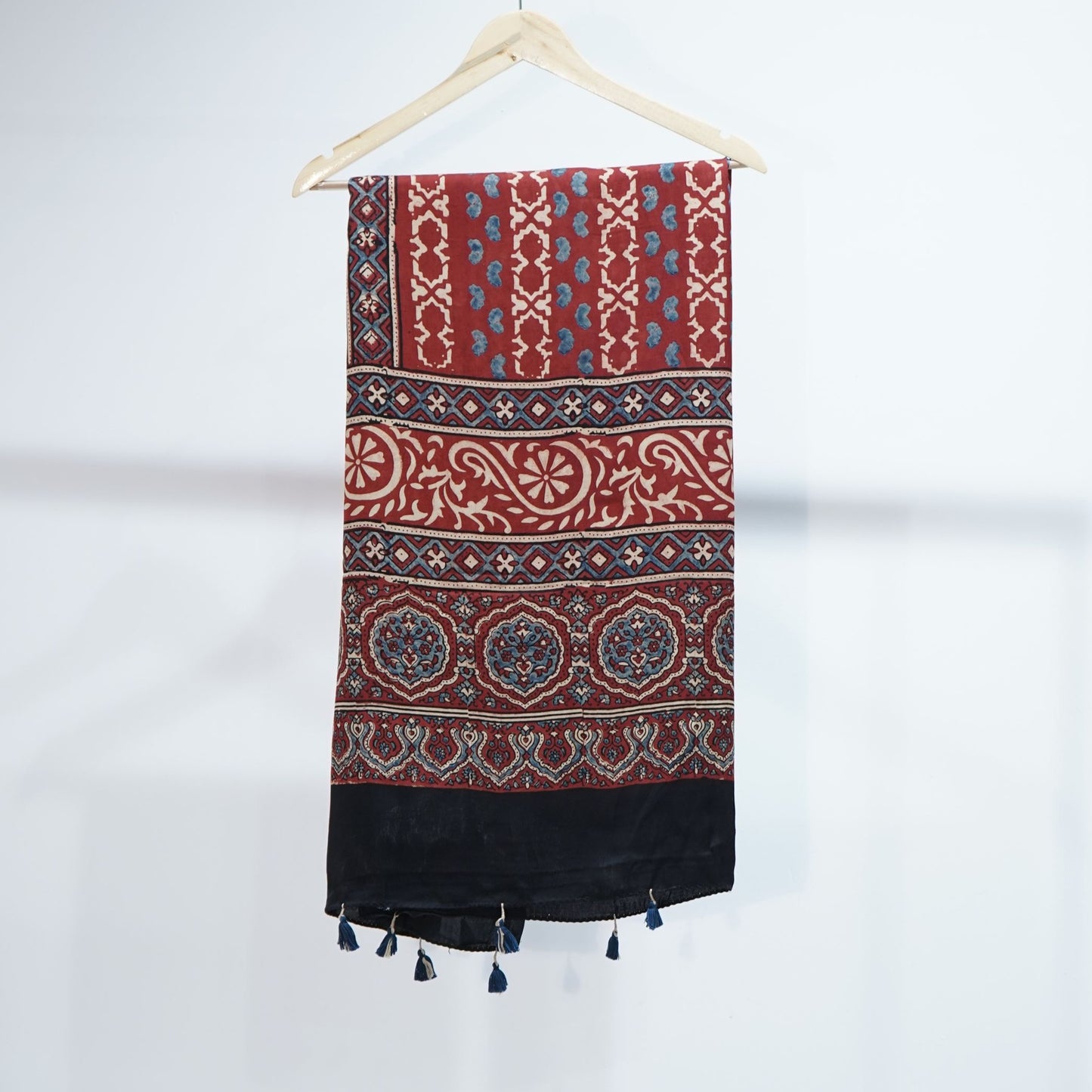 Red Ajrakh print Modal Silk Kaftan EEG-31606