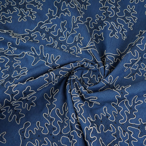 Blue Abstract Embroidery Denim Fabric TF-30046 - TradeUNO