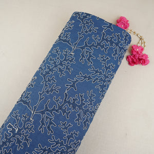 Blue Abstract Embroidery Denim Fabric TF-30046 - TradeUNO