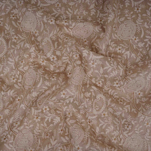 Beige thread embroidery Pure Munga Silk Fabric GPF-32247 - TradeUNO