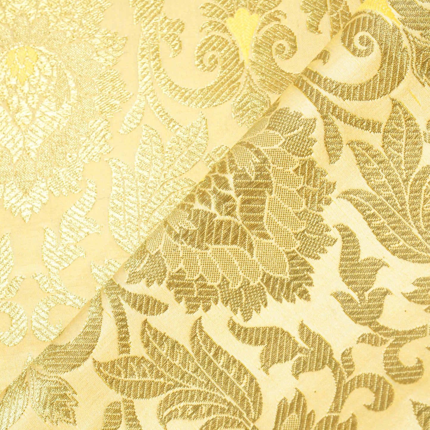 Light Orange Banarasi Brocade Fabric