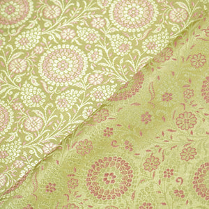 Green Floral Tanchui Silk Fabric