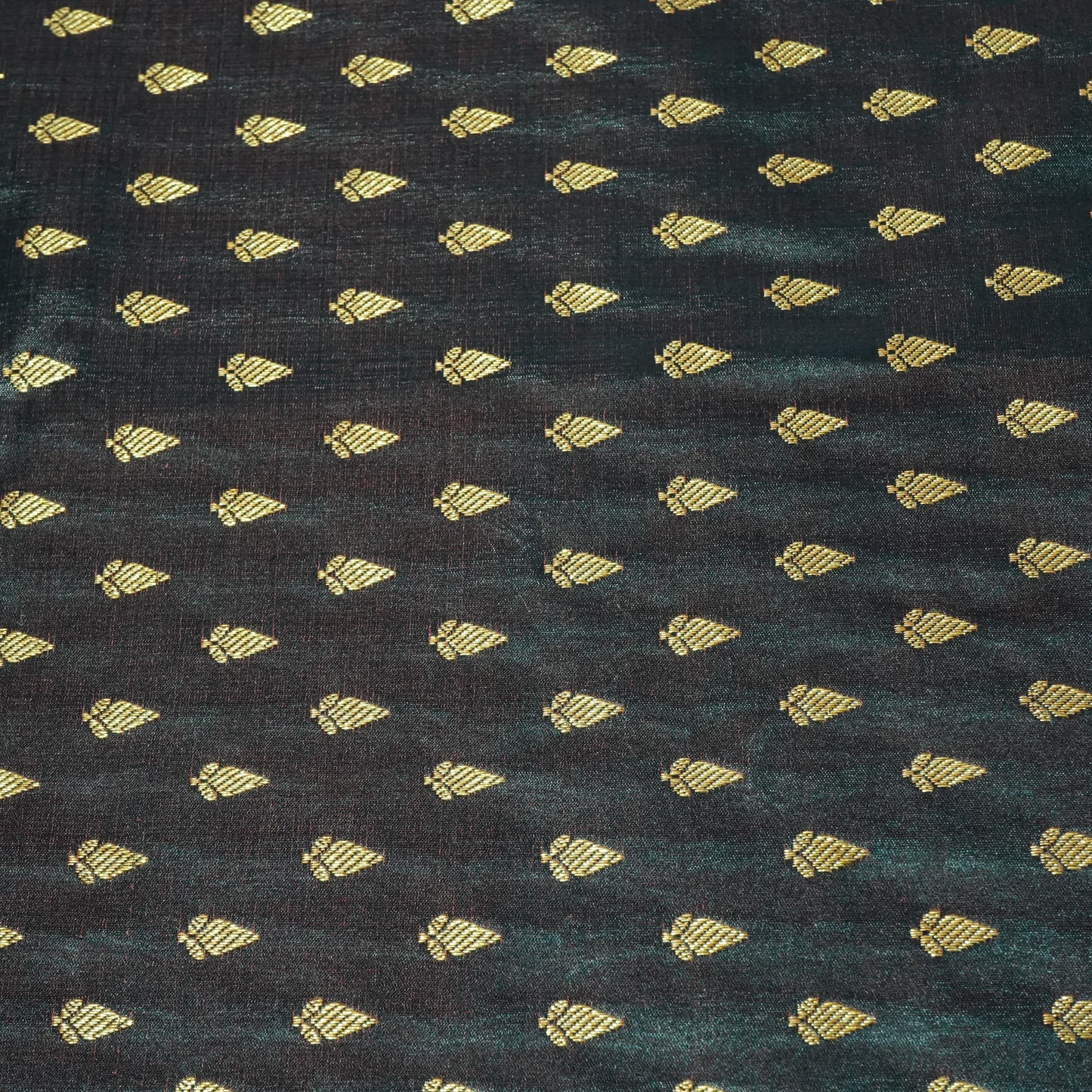 Navy Blue Banarasi Brocade Fabric