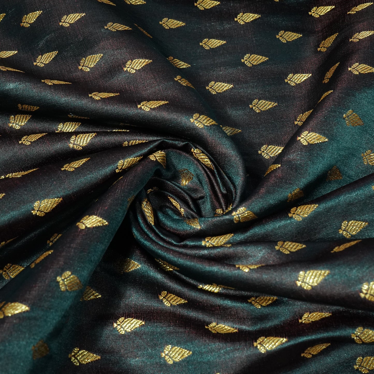 Navy Blue Banarasi Brocade Fabric