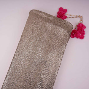 Black Foil Fabric with Golden Shimmer Crush LI-32272 - TradeUNO